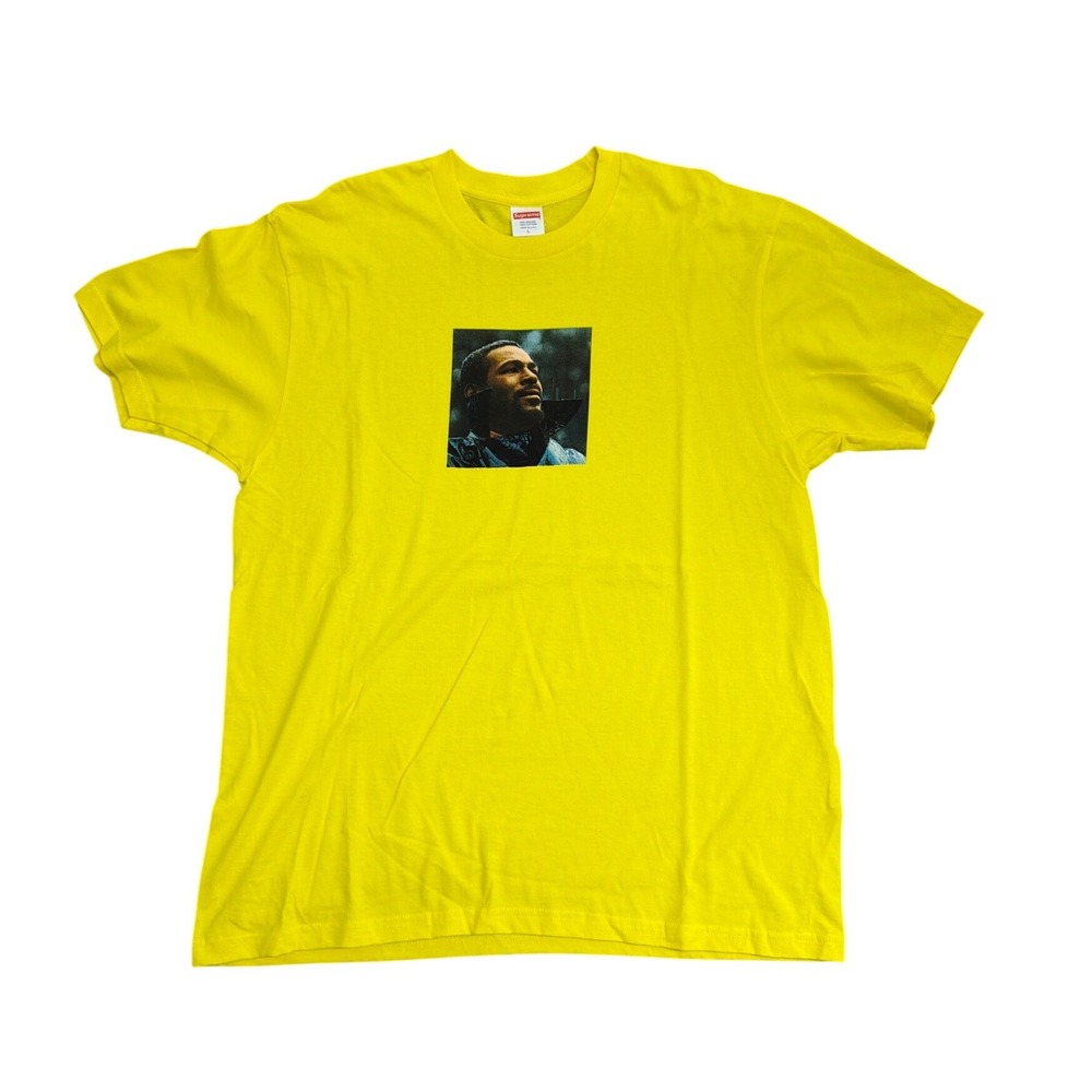 Supreme Marvin Gaye Tee Yellow FW18 Graphic T-Shirt Mens Size L